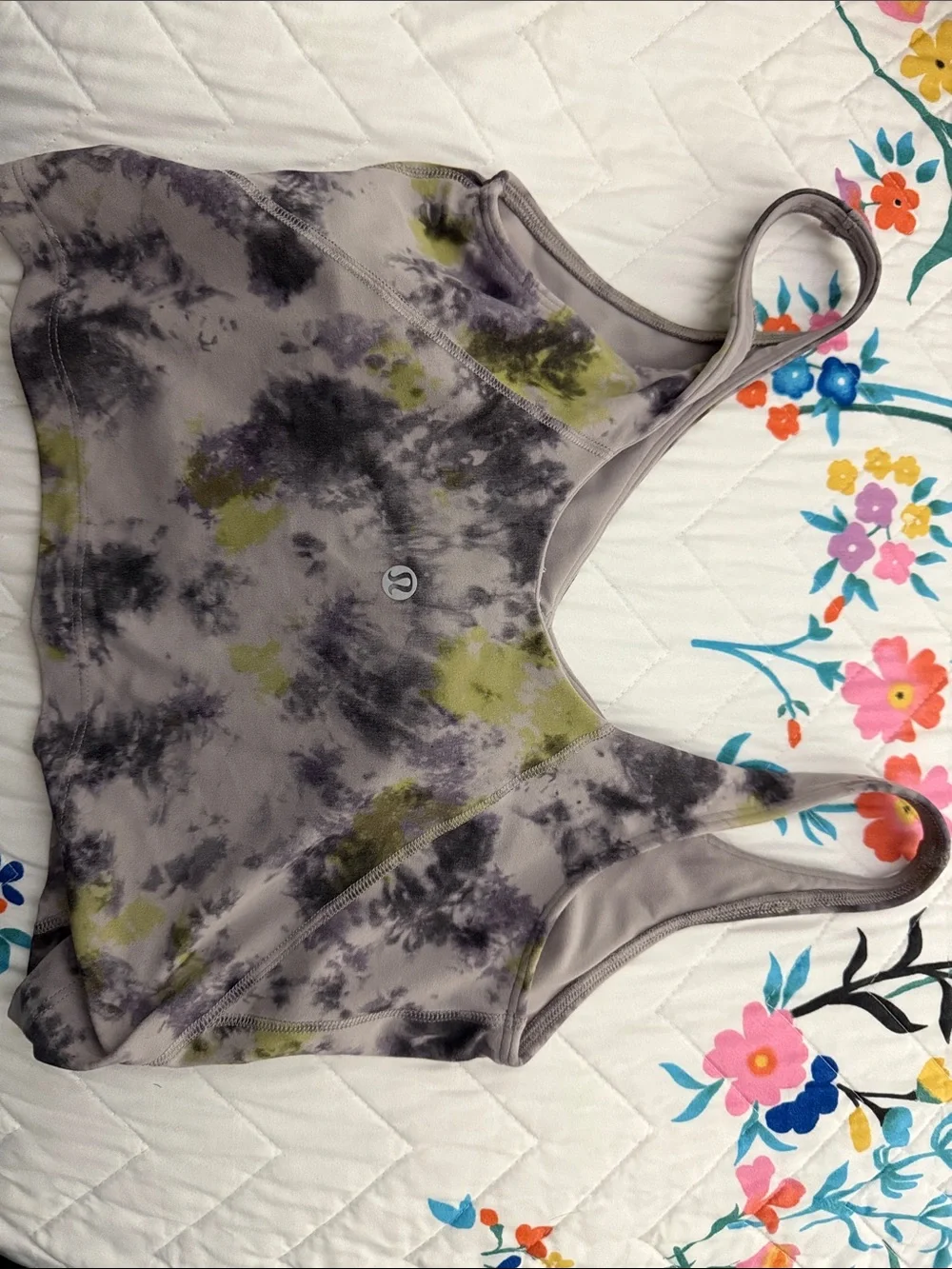 lululemon athletica Tie-Dye Crop Tank in Gray, Olive and Charcoal